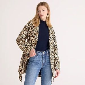 NWT JCREW Collection short trench coat in leopard